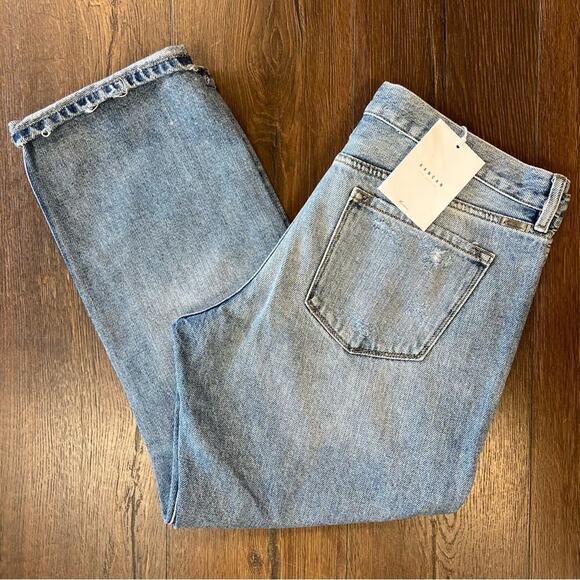 NEW KanCan Samantha mid rise ripped denim backed boyfriend Jean SZ 13/30 - Picture 1 of 6